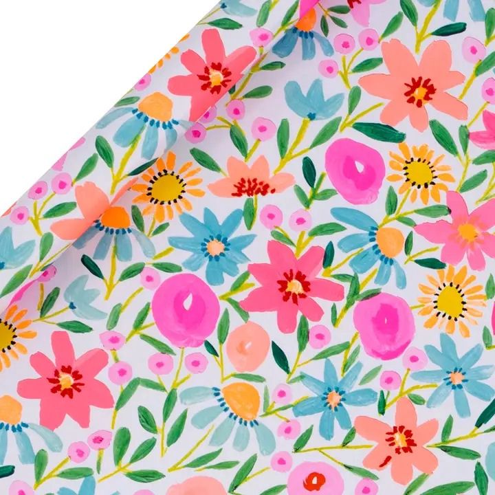 Blazing Blooms Wrapping Paper Roll