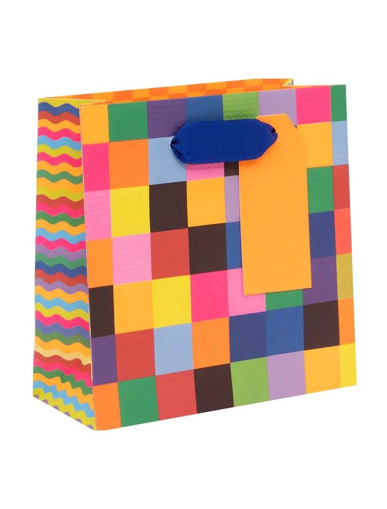 Rainbow Checkered Small Gift Bag