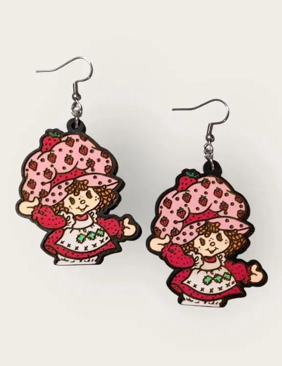 Strawberry Shortcake Wood Earrings