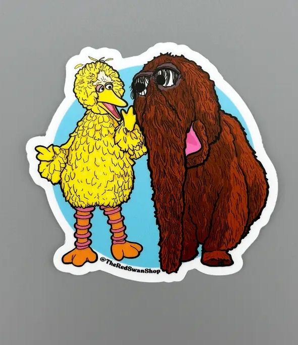 Big Bird And Snuffleupagus Sticker