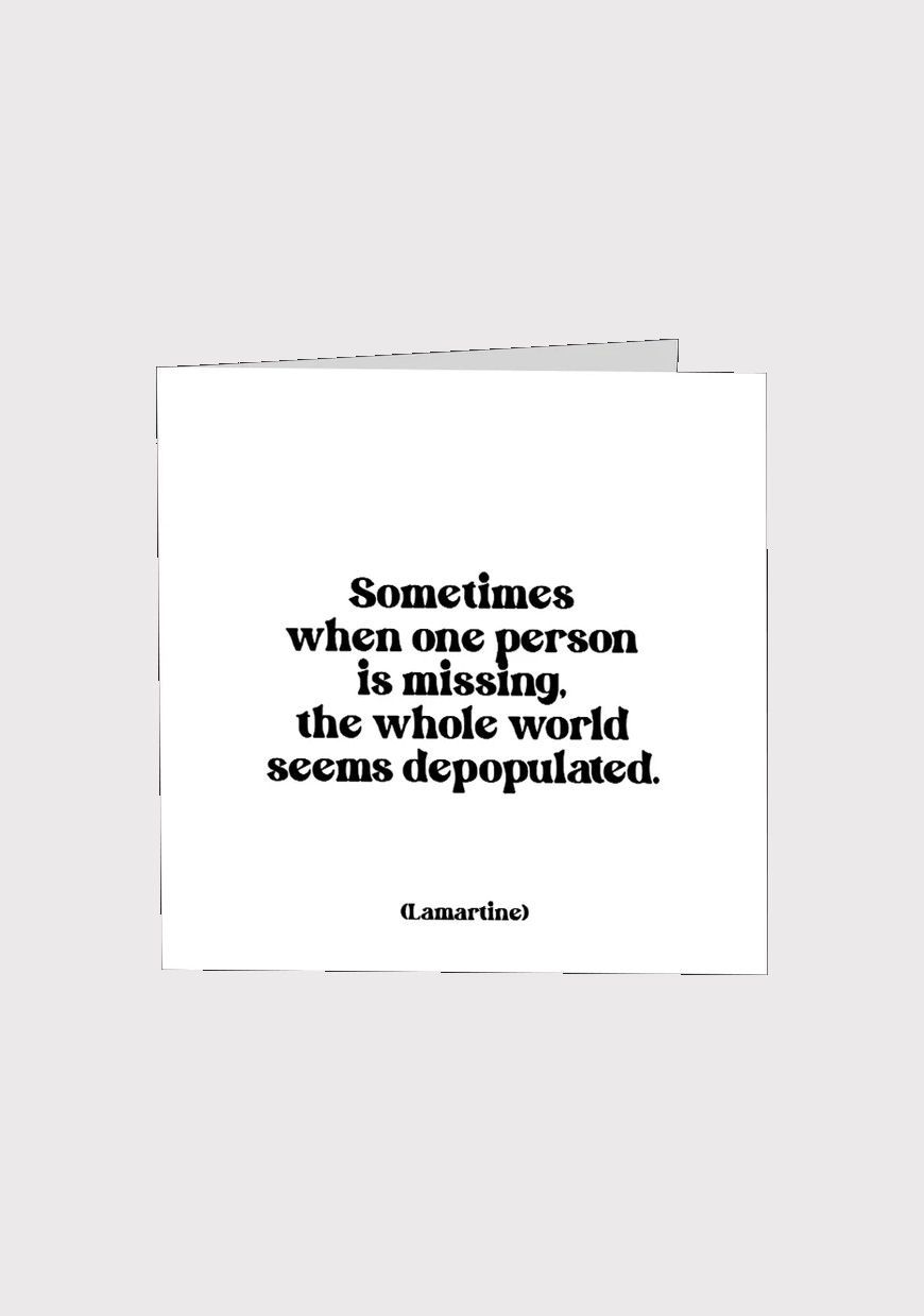 Sometimes When One Person Is Missing Card