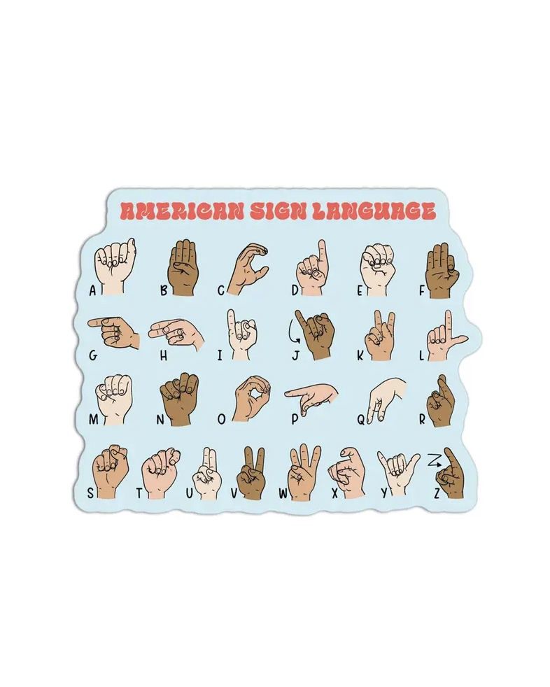 American Sign Language Textured Sticker