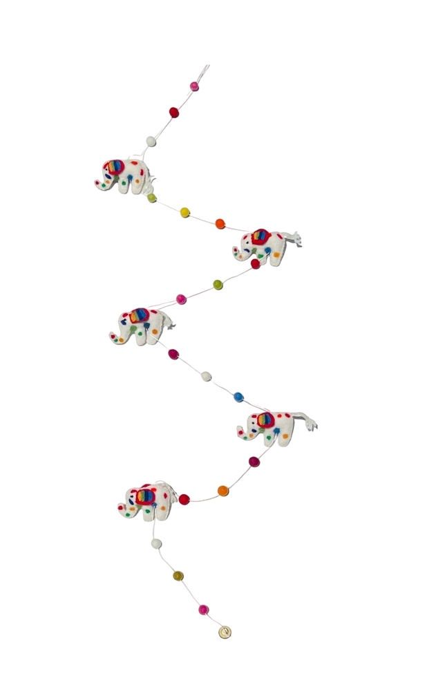 Colorful Spotted Elephants Felt Garland