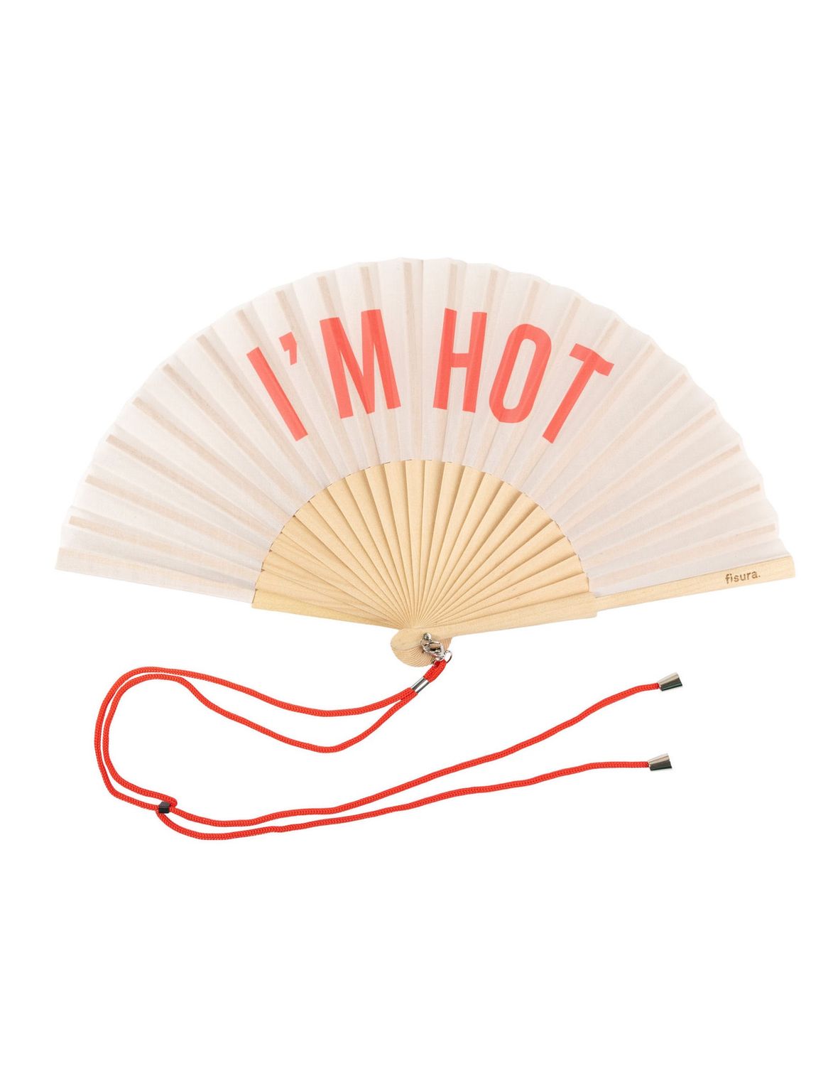 I’m Hot Beige And Red Hand Fan