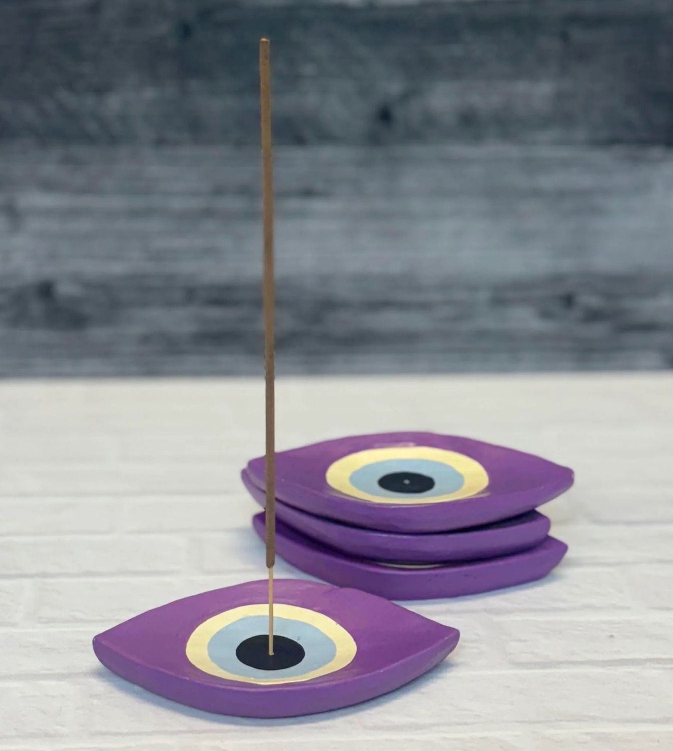 Purple Evil Eye Incense Holder