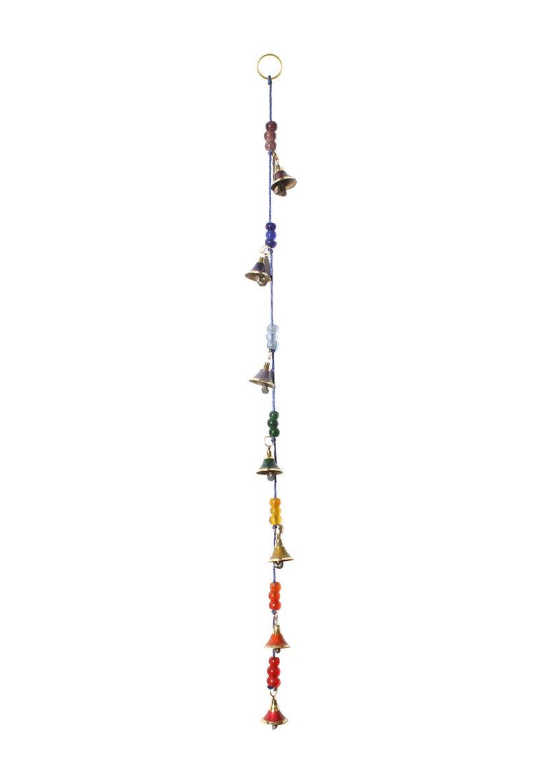 Rainbow Chakra String of Brass Bells And Beads