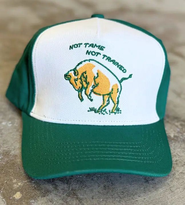 Not Tame Bison Green Trucker Hat
