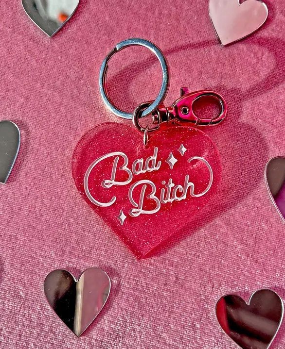 Bad Bitch Heart Keychain