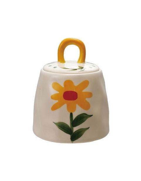 Yellow Flower Stoneware Jar