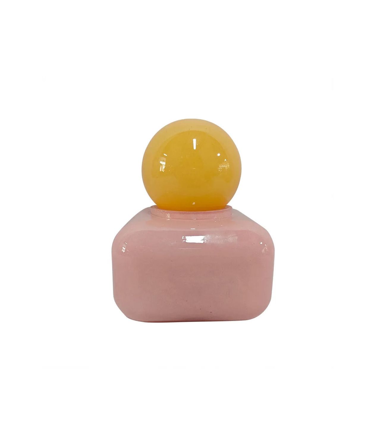 Pink And Yellow Glass Bottle With Stopper