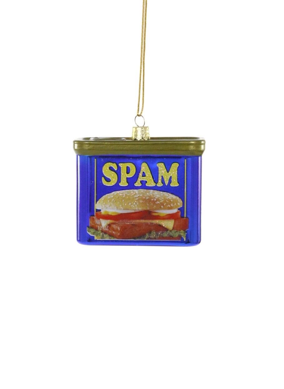 Canned Ham Spam Glass Ornament