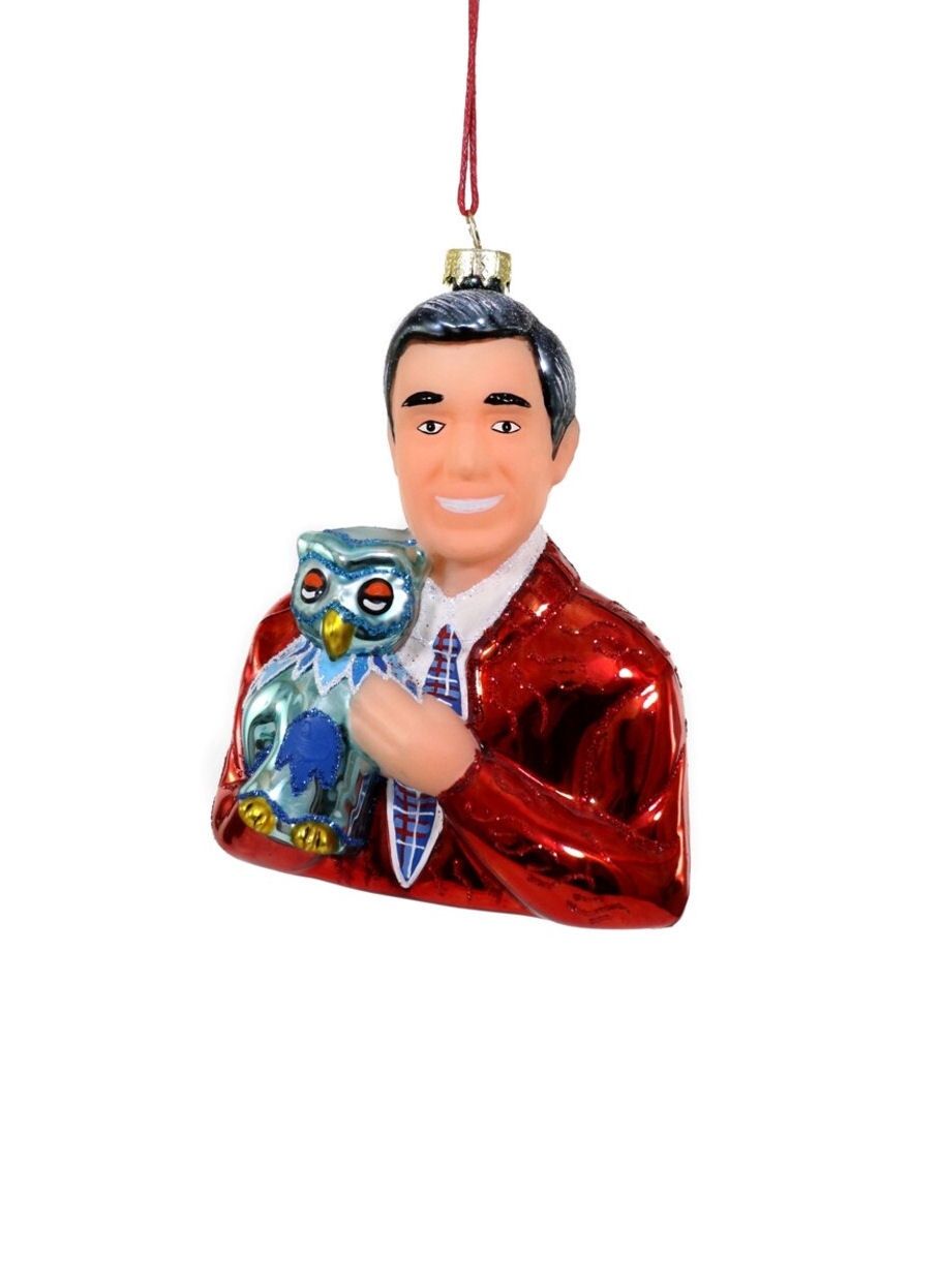 Mister Rogers In Red Glass Ornament