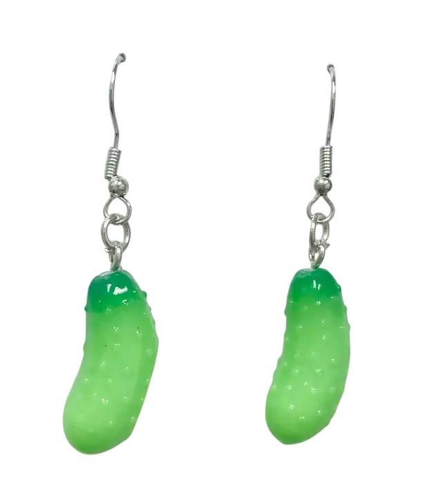 Resin Cucumber Earrings