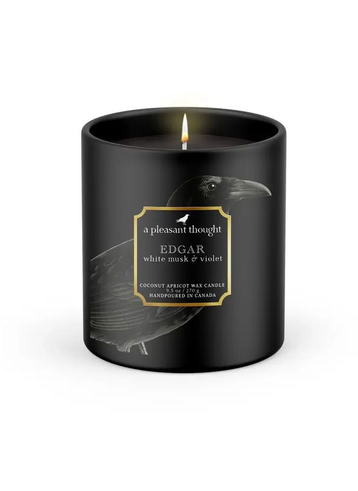Edgar White Musk And Violet Raven Candle