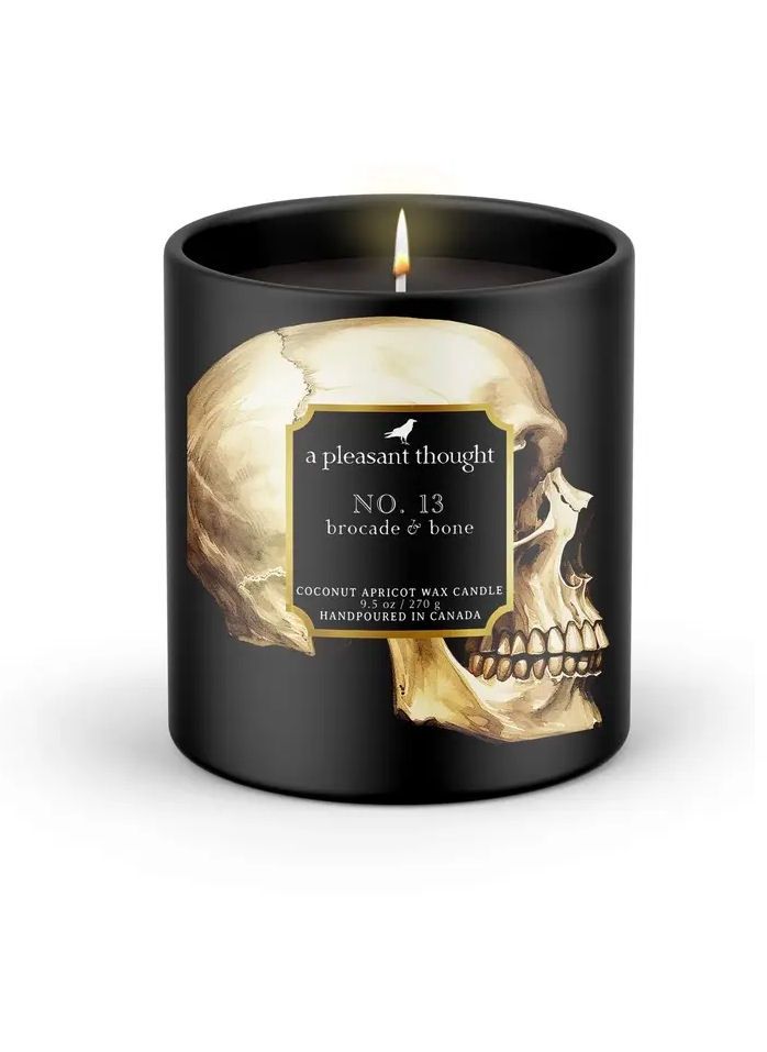 Number 13 Brocade And Bone Raven Candle