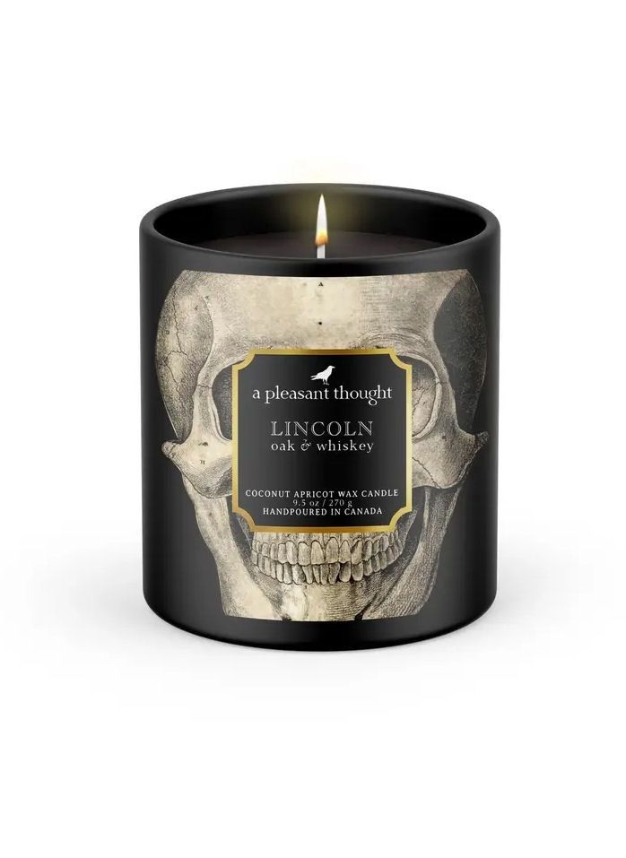 Lincoln Oak And Whiskey Raven Candle