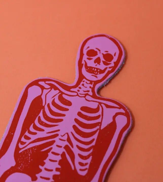 Pink Skeleton Bookmark