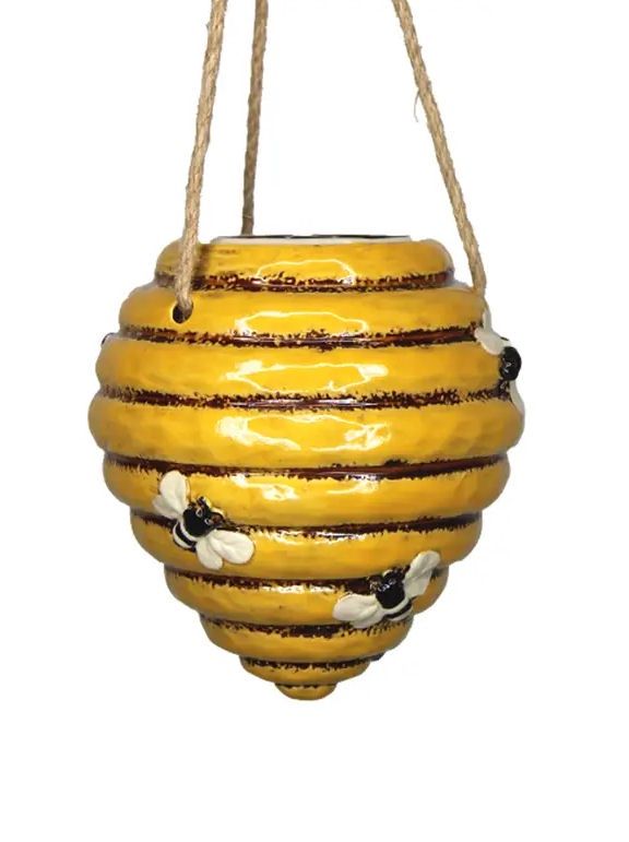 Honey Hive Hanging Ceramic Planter Pot