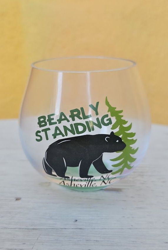 Asheville NC Bearly Standing Wobble Shot Glass