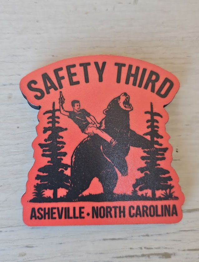 Safety Third Asheville North Carolina Red Magnet