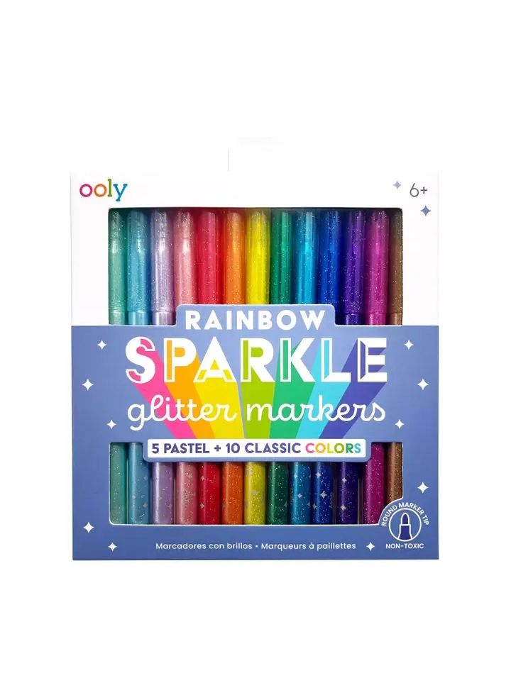 Rainbow Sparkle Glitter Markers