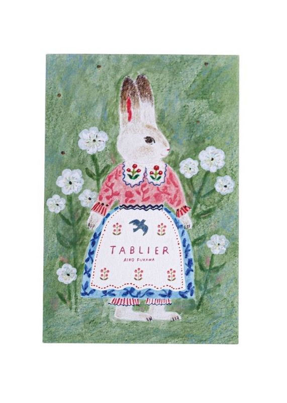 Tablier Bunny Postcard Book