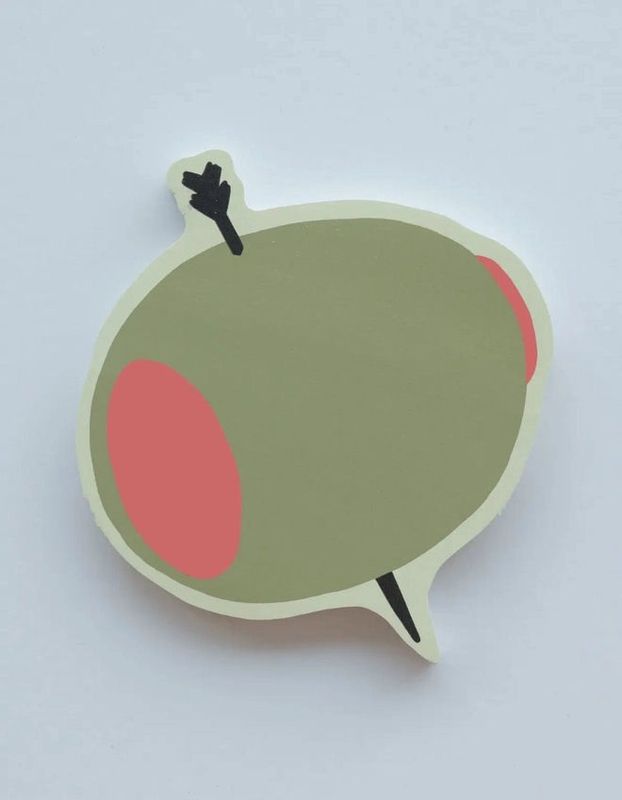 Olive Die-Cut Sticky Notepad