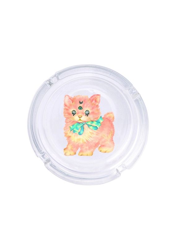 Goth Kitty Glass Ashtray