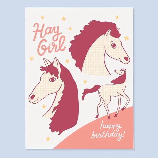 Hay Girl Happy Birthday Card