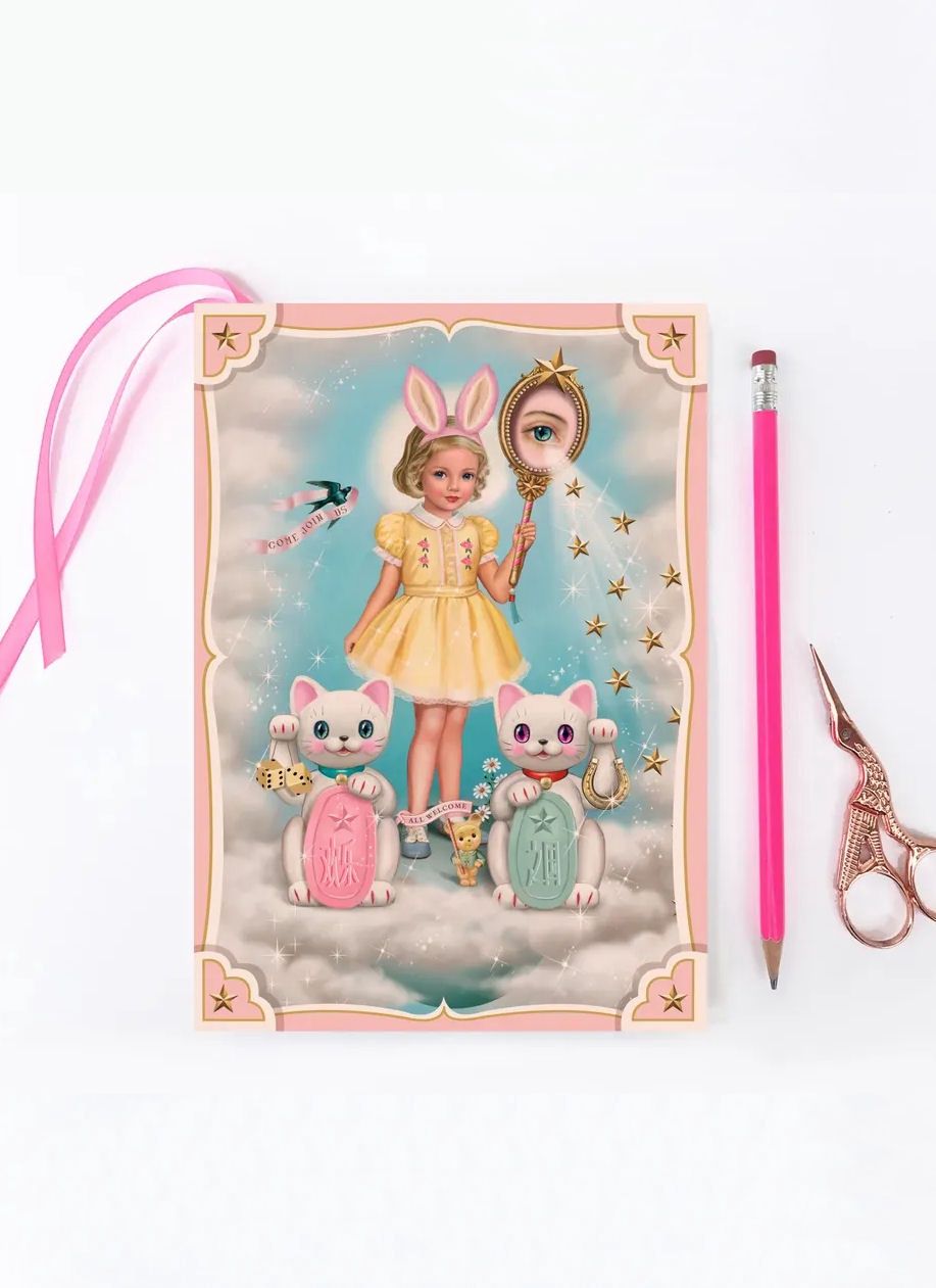 Fiona Hewitt Come Join Us Lucky Cat Notebook