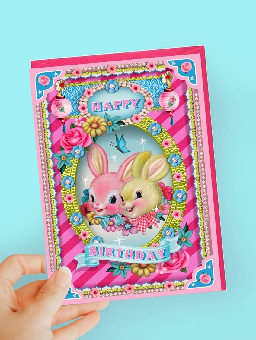 Happy Birthday Bunnies Card