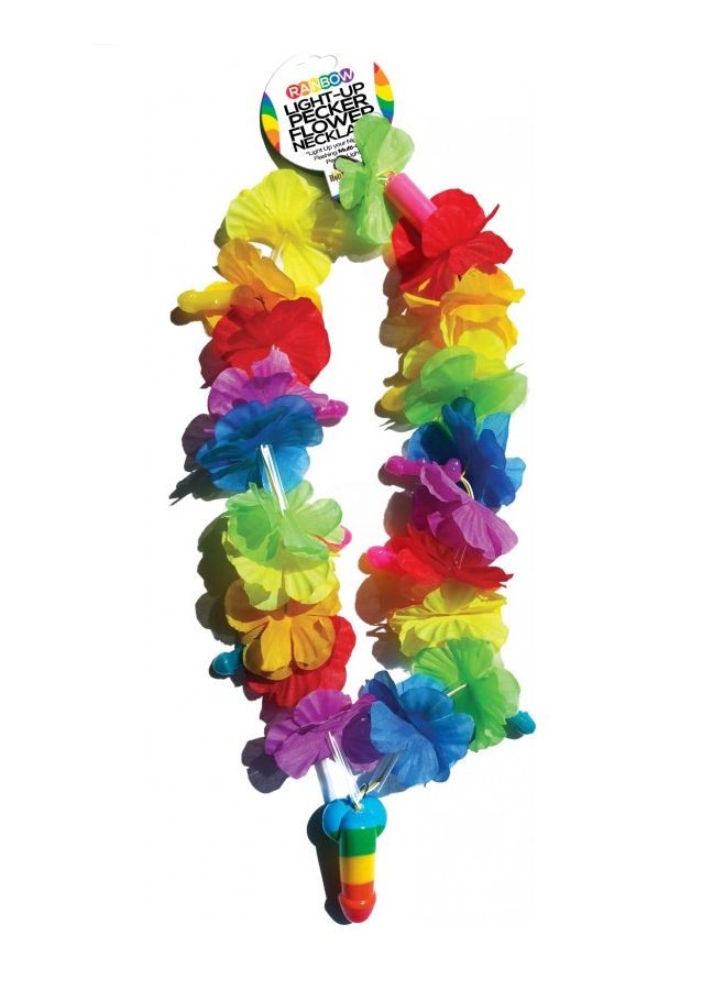 Rainbow Light Up Pecker Lei Necklace