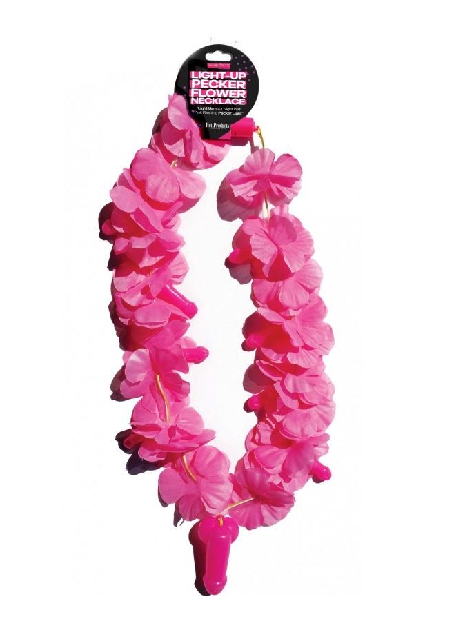 Pink Light Up Pecker Lei Necklace