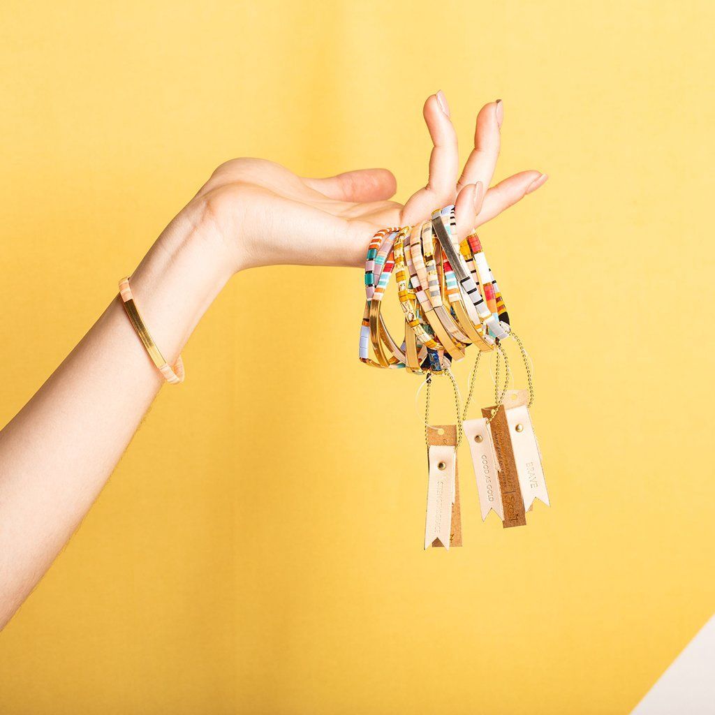 Brave Good Karma Pink Gold Miyuki Bracelet