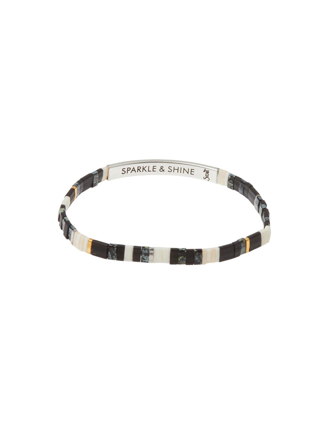 Sparkle And Shine Good Karma Raven Silver Miyuki Bracelet