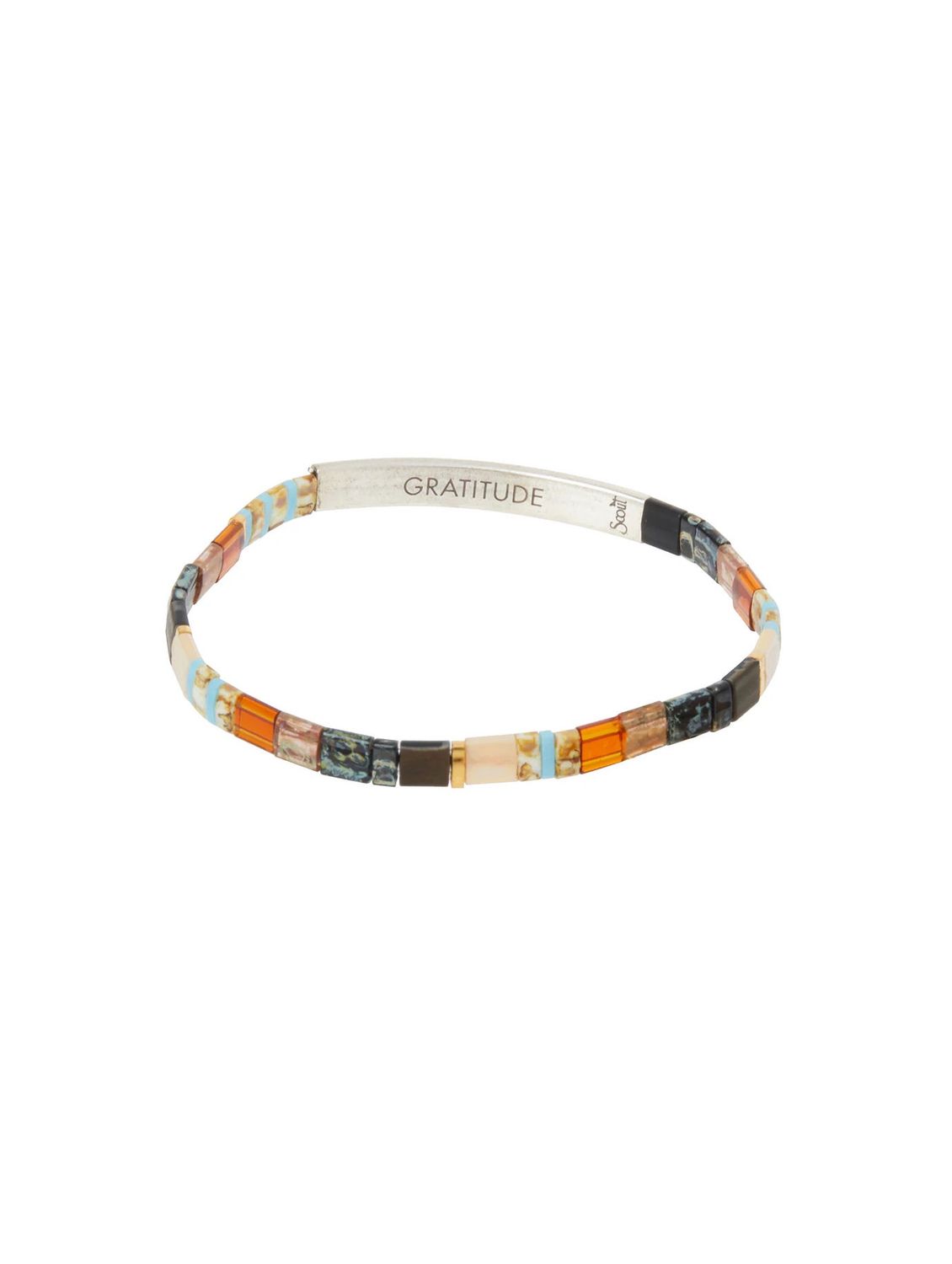 Gratitude Good Karma Earth Sky Silver Miyuki Bracelet