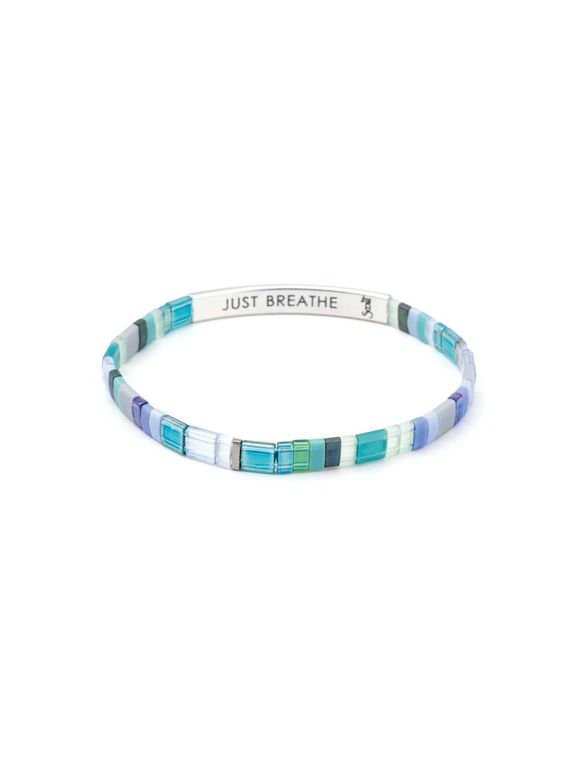 Just Breathe Good Karma Turquoise Green Silver Miyuki Bracelet