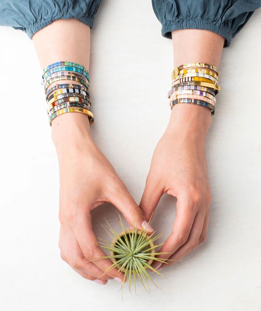 Strength And Grace Good Karma Indigo Gold Miyuki Bracelet