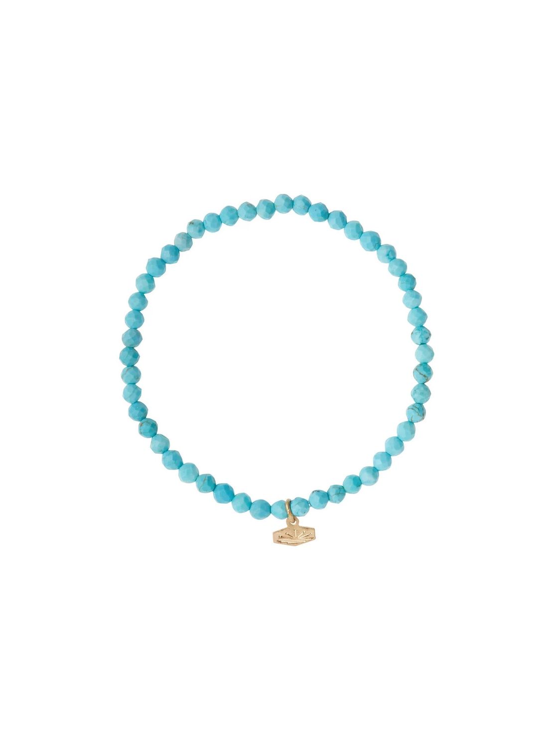 Mini Faceted Stone Turquoise Gold Stacking Bracelet