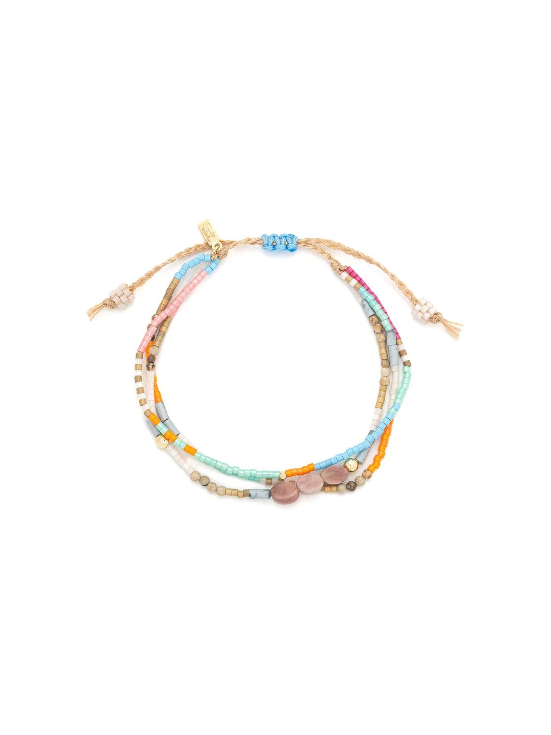 Dreamy Afternoon Rhodochrosite Gold Mixed Media Bracelet