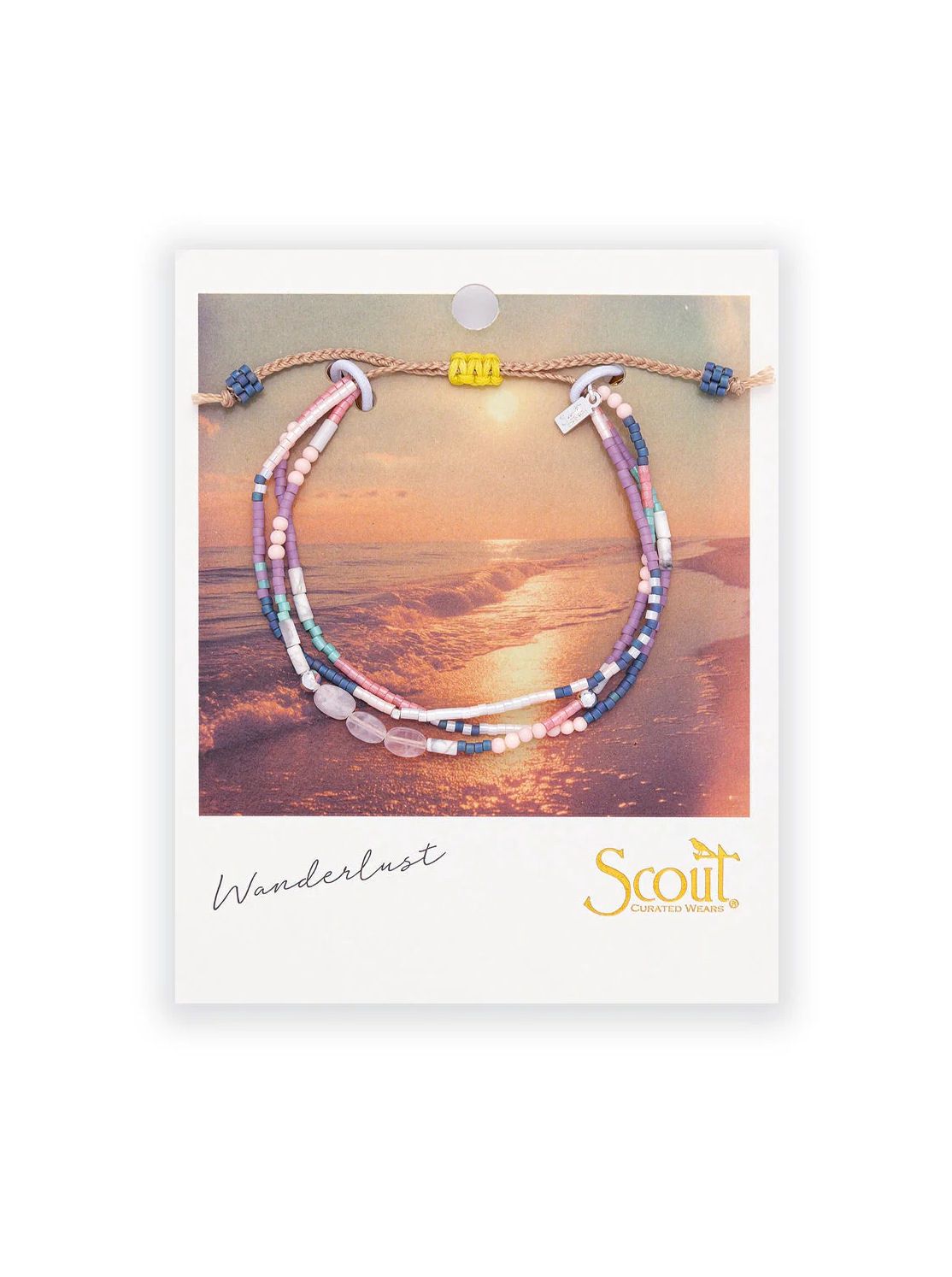 Wanderlust Rose Quartz Silver Mixed Media Bracelet