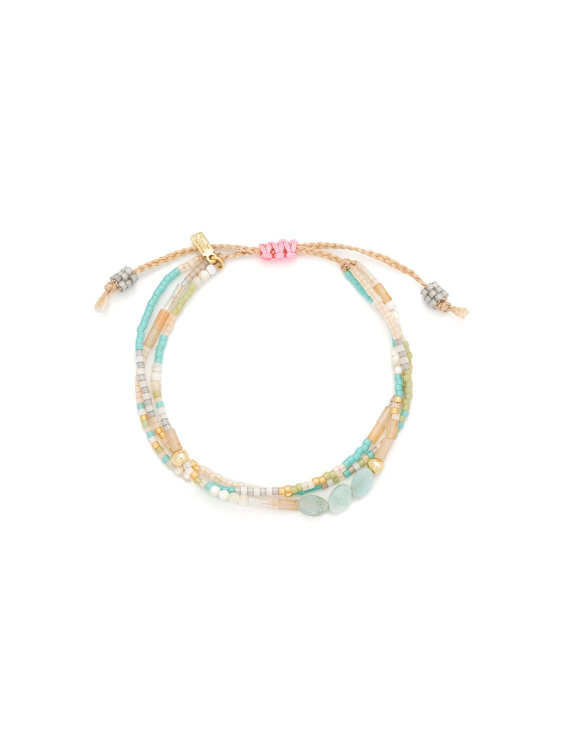 Mixed Tapes And Miles Amazonite Gold Mixed Media Bracelet