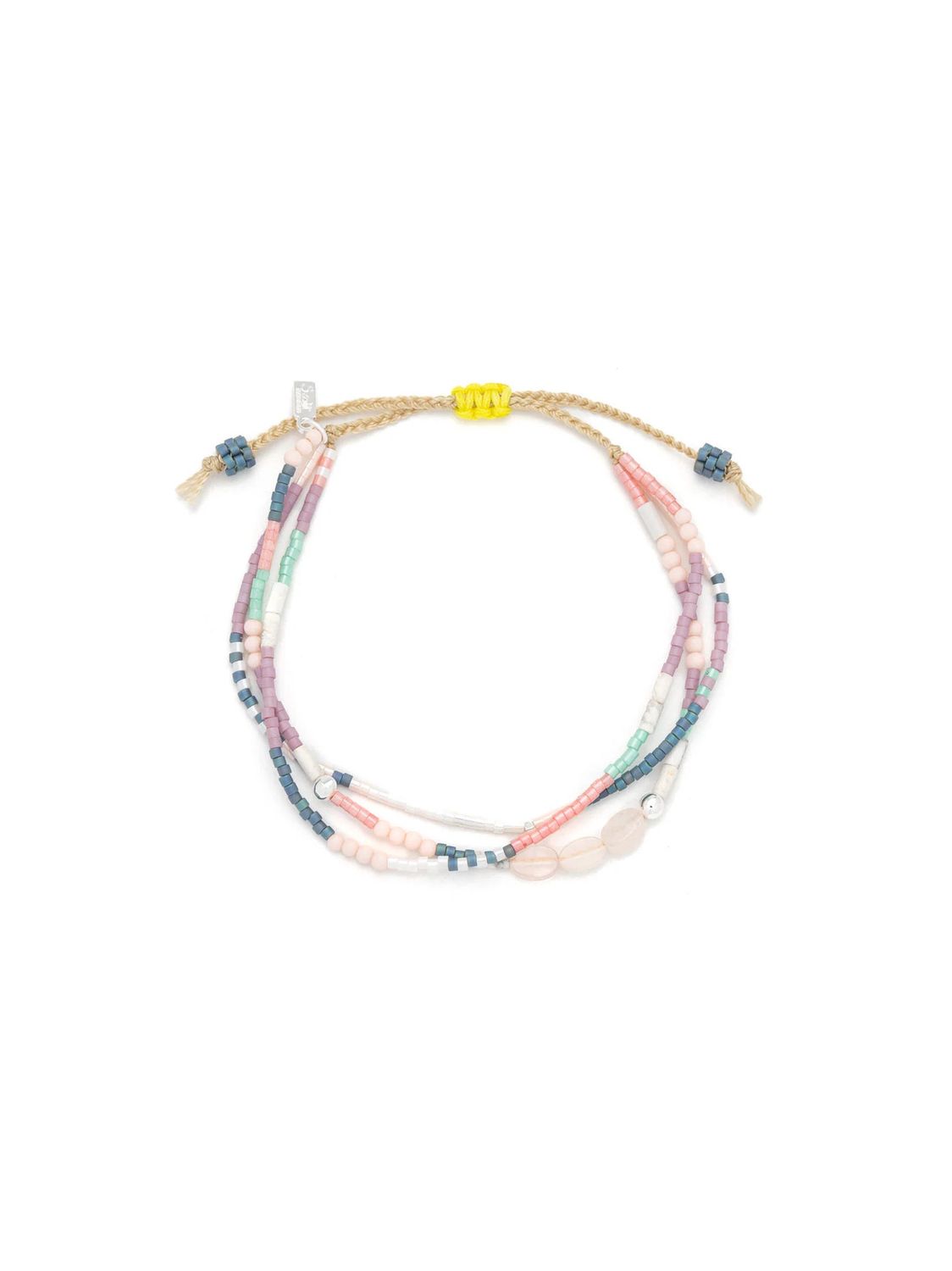 Wanderlust Rose Quartz Silver Mixed Media Bracelet