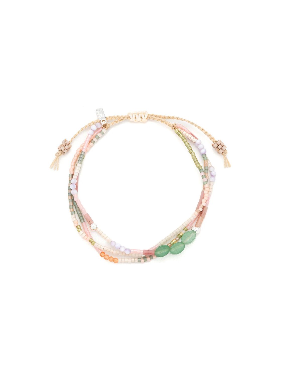 Chasing Dreams Green Aventurine Silver Mixed Media Bracelet