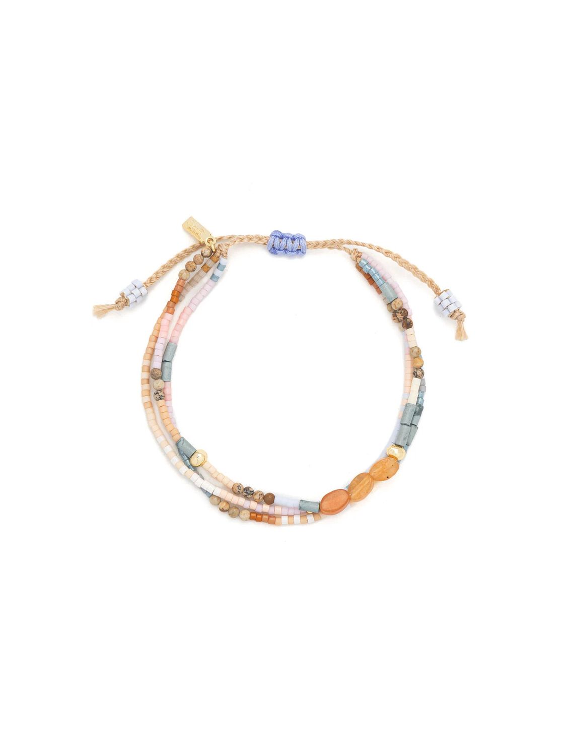 That First Step Red Aventurine Gold Mixed Media Bracelet