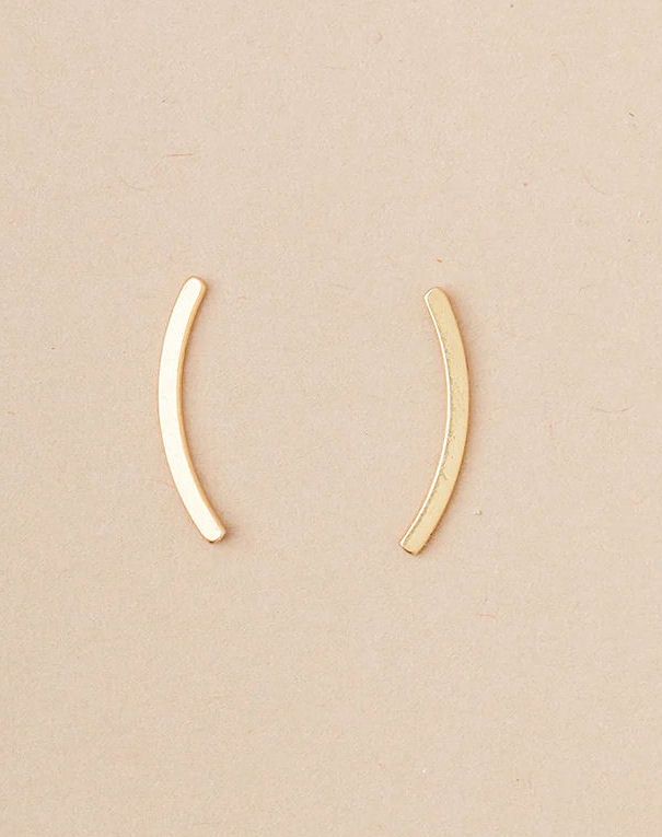 Comet Curve Gold Earrings