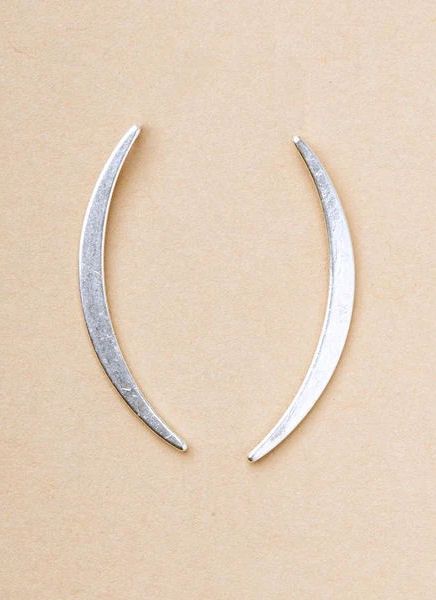 Gibbous Slice Sterling Silver Stud Earrings