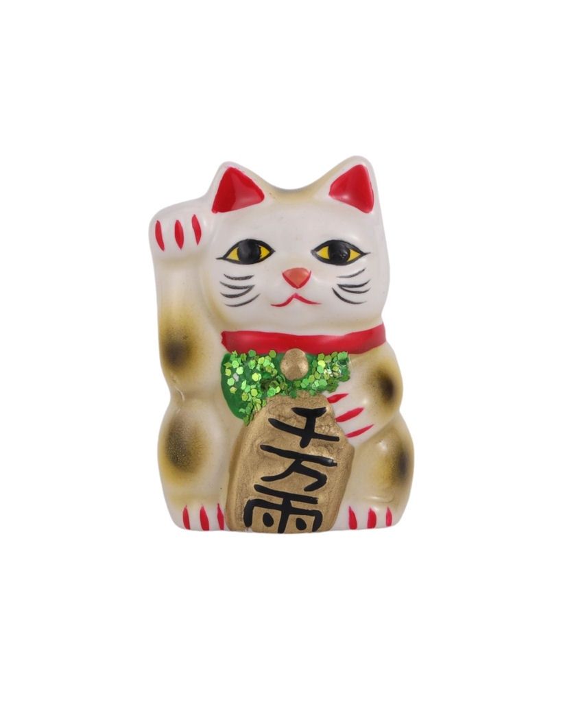 Maneki Neko Lucky White Cat 2 Inches