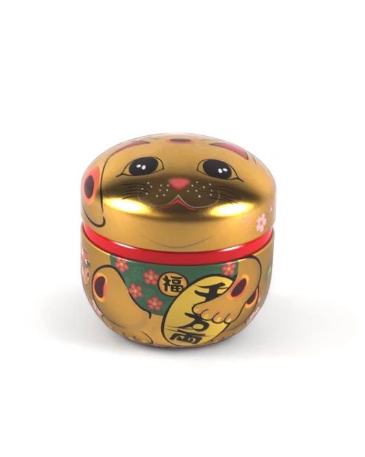 Lucky Cat Gold Tea Container
