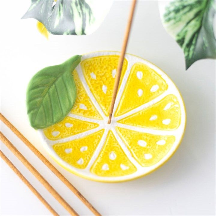 Lemon Slice Ceramic Incense Holder Dish